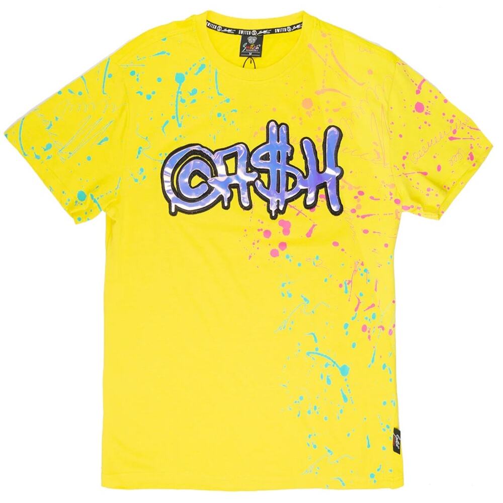 Switch Remarkable Men's T-Shirt Metallic Applique Cash Paint Splatter Tee